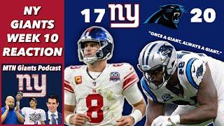 NY Giants Week 10 REACTION vs Panthers | They Really Lost LOL