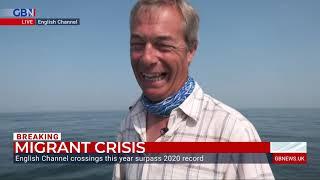 Nigel Farage spots migrant boat crossing English Channel