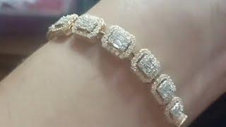 Gelang Ashoka, Gelang Emas Model Terbaru 2019 Full Berlian Baguette + Round - Micro Setting Diamond