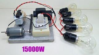 how to make 240V 15000w free electricity energy Using light bulb transformer Ideas with Motor