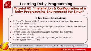 Ruby Programming Tutorial - Lesson 02 - Installation and setup for Linux