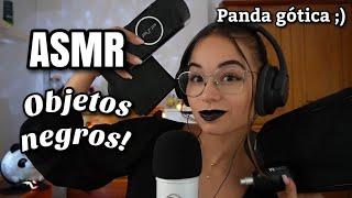 ASMR SÓLO CON OBJETOS NEGROS!(Mucho tapping y gracioso) | ASMR en español para dormir | Pandasmr