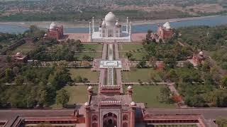 Taj Mahal Agra India  4K Drone View HD