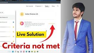 Criteria not met || facebook reels criteria not met live solution