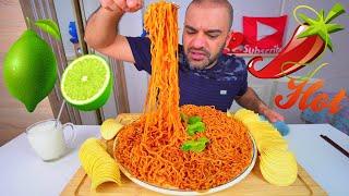 تحدي نودلز كوري جديد حار جدا بالليمون والفلفل NEW LIMITED EDITION Habanero Lime Noodle from Samyang