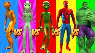 dame tu cosita vs Patila vs me kemaste vs hulk vs spiderman  green alien dance 