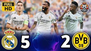 Historic remontada - “Real Madrid (5-2) Dortmund”Champions League Vinicius Junior hat-trick¦FHD