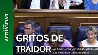 Gritos de "¡Traidor, traidor!" a Pedro Sánchez y al Gobierno mientras votan la ley de amnistía
