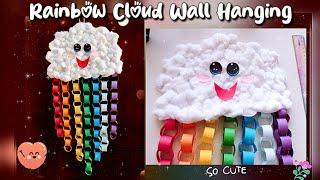 How to make Cotton Cloud Paper Chain Rainbow craft | Cotton Cloud Rainbow Wall Hanging | DIY #cute