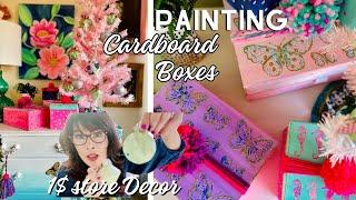 High End Decor / Dollar Store / painting cardboard