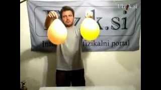 Balloon filled with SF6 - physics experiment