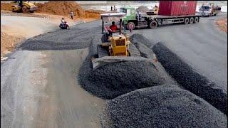 Best Machines Action 2 !! Komatsu Dozer Clearing Gravel Repair The Road For Country