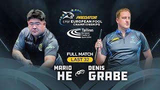 HE vs GRABE ▸ 8-BALL ▸ 2025 PREDATOR EUROPEAN Pool Championships