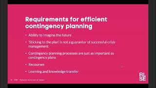 Pros & cons of government level contingency planning–K. Eriksson, RISE Research Institutes of Sweden