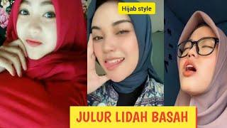 hijab julur lidah challenge #hijabgununggede #hijabstyle #tiktok