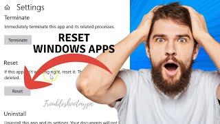 How to Reset the Settings Apps Windows 10 | Troubleshootmypc