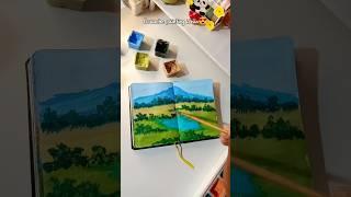 Relaxing Painting At Night Day-5 #shorts #artshorts #painting #art #gouache #easypainting #easyart