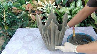 Garden Decoration Ideas - How To Created a Quick and Easily Pot Planters - Cement Craft