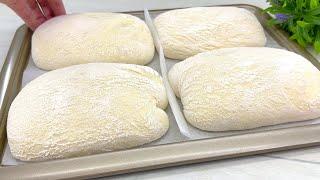 Liquid dough in 1 hour Italian bread No kneading, quick and easy