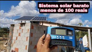 SISTEMA SOLAR SIMPLES E BARATO PARA UMA CASA COMPLETA COM GELADEIRA controlador de R$100 prejuízo