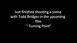 Todd Bridges & Ed Aristone on set of film "Turning Point"