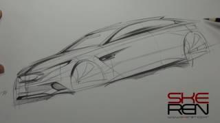 Car sketch & Design( frot quarter View )