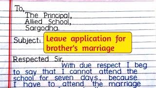Application for Brother Marriage | Application for Leave