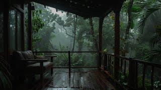 Lluvia Relajante Para Dormir - Sonido de Lluvia y Truenos en el Techo, Porche de lluvia para dormir