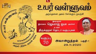 070 Thirukkural Ilangai Jeyaraj Uyar Valluvam Ava Aruthal Part 1  அவா அறுத்தல் பாகம் 1