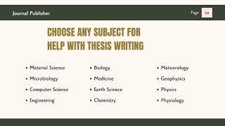 Expert Thesis Writing and Thesis Editing Services - Journal Publisher