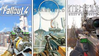 Stalker 2 vs Fallout 4 vs Starfield Details and Logics Comparison