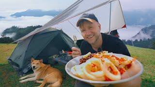 Camping Alone and Riding Motorbike in the Mountains of Thailand / Cooking Thai Food with a Dog