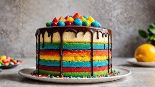 Miniature colourfull Rainbow  Cake ll  Rainbow Dessert ll  rainbow cake @Minifoodmagictreats