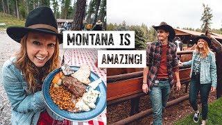 We Stayed on a RANCH in MONTANA! Campfire Steak Dinner, Glacier National Park & MORE!