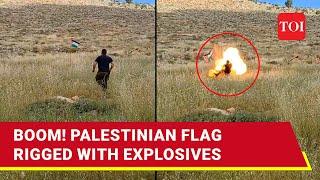 On Cam: Palestinian Flag Explodes As Israeli Settler Kicks It; West Bank Violence Surges