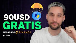 Como Ganar $90 Dólares GRATIS En Solo 3 Minutos: Binance MEGADROP $LISTA