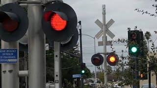 SacRT Light Rail - *New LED Light* Olson Dr. Railroad Crossing, Rancho Cordova CA