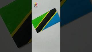 Drawing flag of Tanzania #arts #drawing #Tanzania #painting #easydrawing #satisfying #shorts #simple