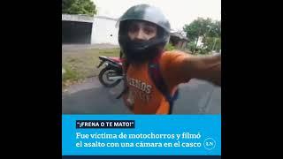 GRABÓ CÓMO LE ROBARON DOS MOTOCHORROS