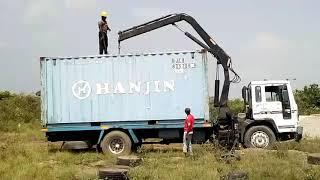 How your 20ft shipping container is moved using a Hiab Crane truck | Shipping container relocation