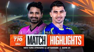 2024 Abu Dhabi T10 I Match 24 Highlights: UP Nawabs vs New York Strikers | Season 8