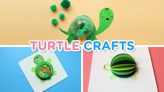 3 Easy Turtle crafts for Kids | Upcycle Craft Ideas #craftforkids #turtlecraft