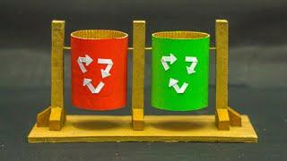 Easy Recycle Bin From Cardboard | School Projects