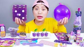 Thực phẩm màu tím tráng miệng kẹo thạch Mukbang DONA