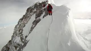 Walking on South Col of the Mount Everest