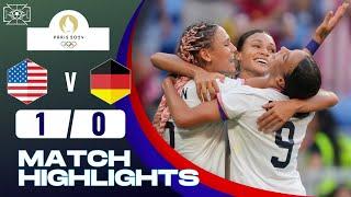 USA vs Germany | 1-0 | Women's Football | Paris 2024 Highlights | usa vs germany women's soccer