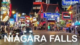 Niagara Falls CANADA - Friday Walking Tour In The City - Fallsview Casino Resort + Clifton Hill 