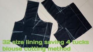 32 size easy blouse measure/ lining saving cutting method/easy sew blouse measure