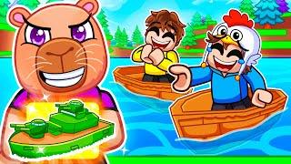 I Pretended to be a CAPYBARA in Roblox Build a Boat, Then used a $100,000 Boat!