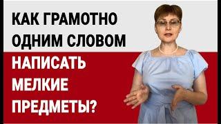 Как грамотно одним словом написать мелкие предметы? #shorts